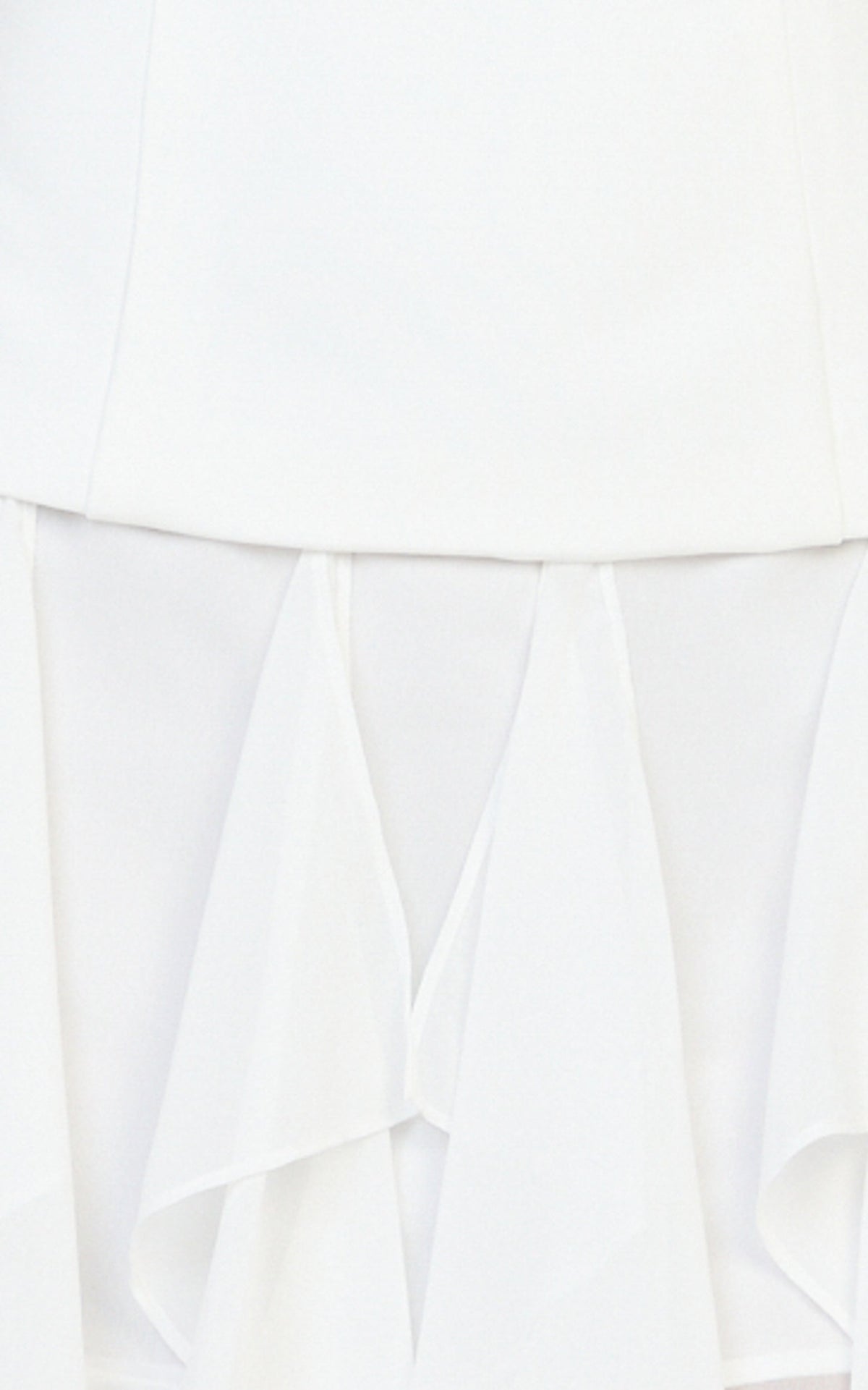 Selani Mini Dress - Strapless Bodice Ruffle Hem Dress in White