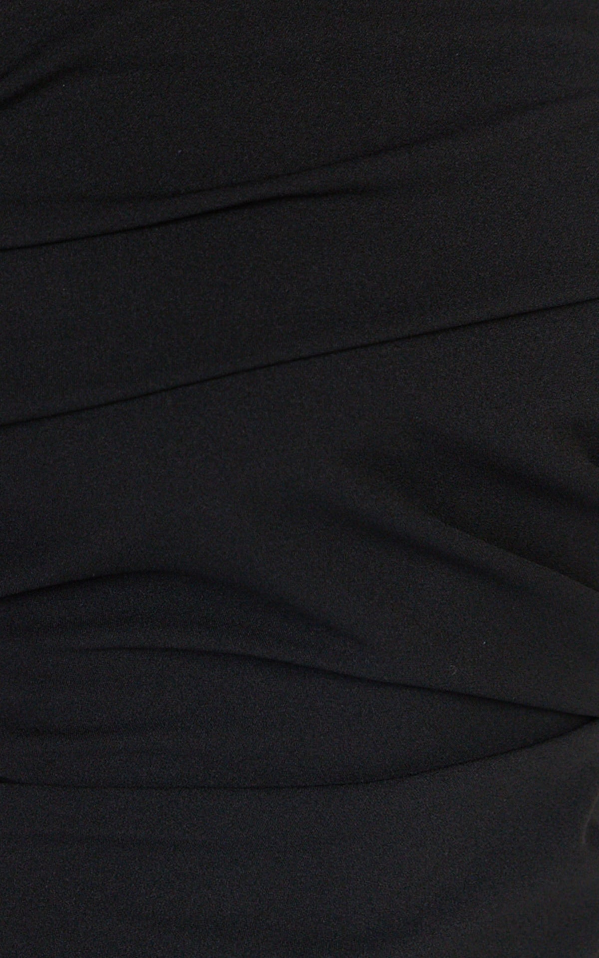 Ottilie Maxi Dress - Pin Tucked One Shoulder Fitted Dress in Black