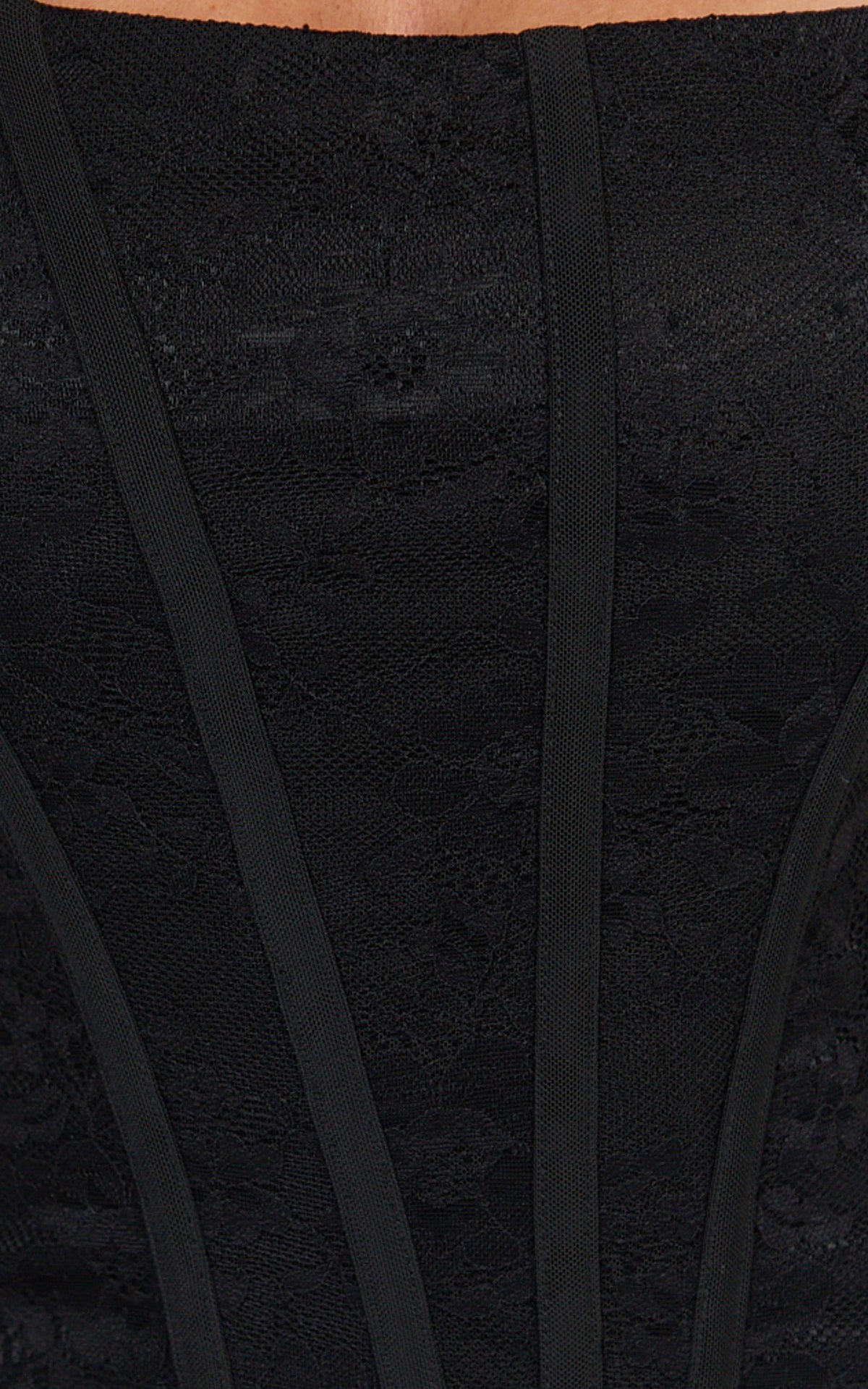 Colette Top - Strapless Lace Corset Top in Black