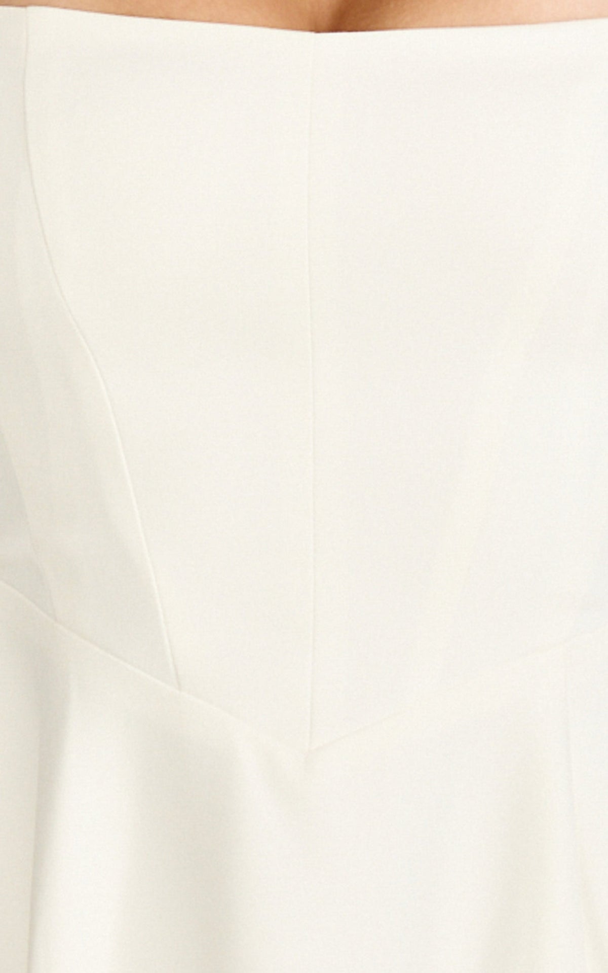 Bernie Midi Dress - Square Neck Strapped Full Circle Skirt Dress in White