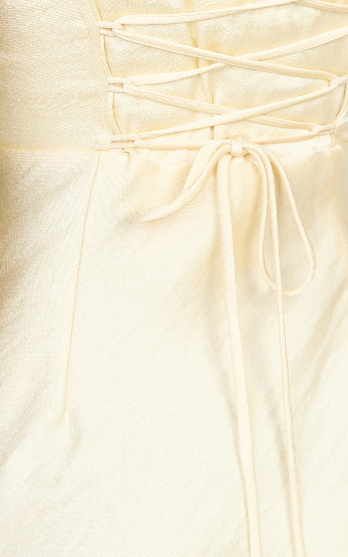 Rumi Mini Dress - Ruched Bodice Satin Dress in Lemon