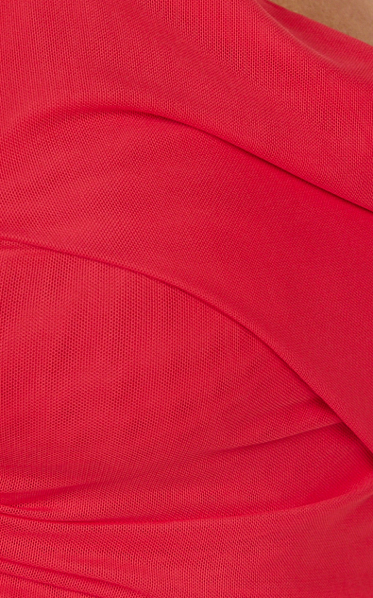 Larson Maxi Dress - Asymmetric Tie Neck Column Dress in Red