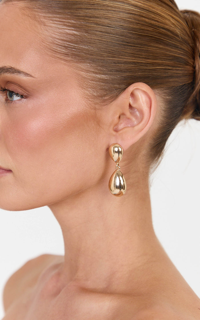 Alba Earrings - Statement Drop Earrings in Gold