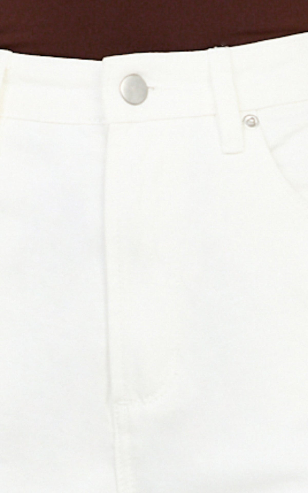 Emman Jeans - High Waisted Cotton Wide Leg Denim Jeans in Ecru