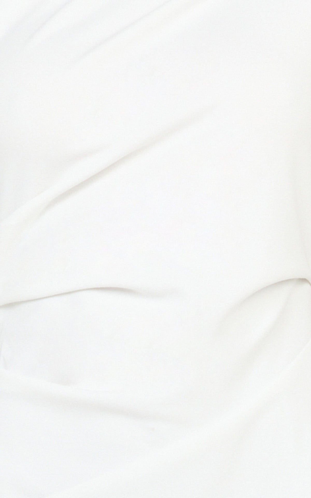 Visenta Midi Dress - Asymmetrical Sleeve Dress in White