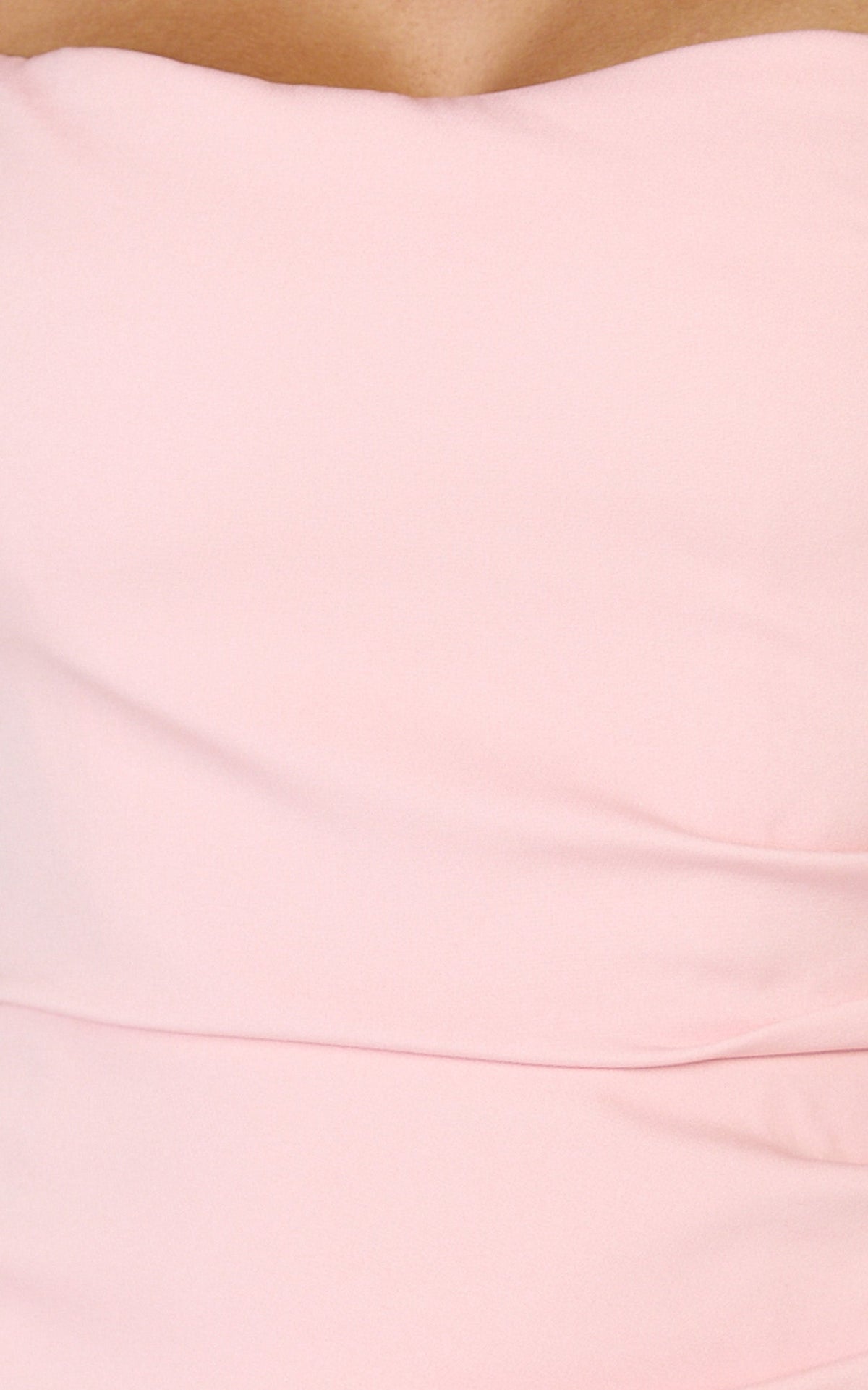 Sandy Mini Dress - Sweetheart Neckline Halter Dress With Tuck Detail in Pink