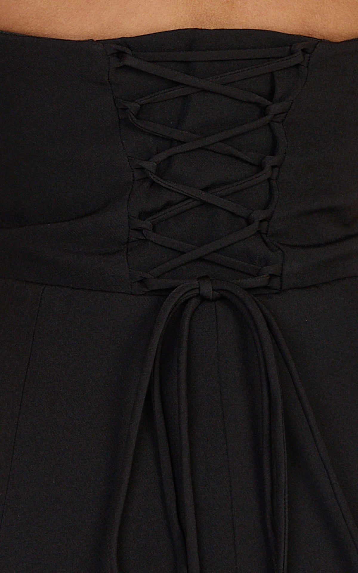 Dani Mini Dress - Strapless Square Neck Tulip Skirt Dress in Black