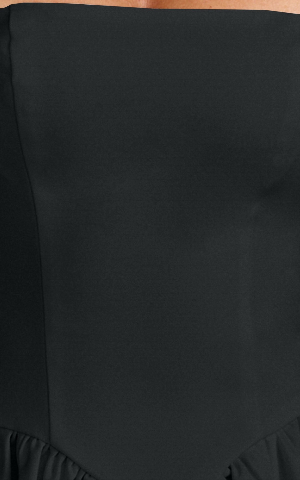 Helda Midi Dress - Halter Tie Neck Corset Panel Dress in Black