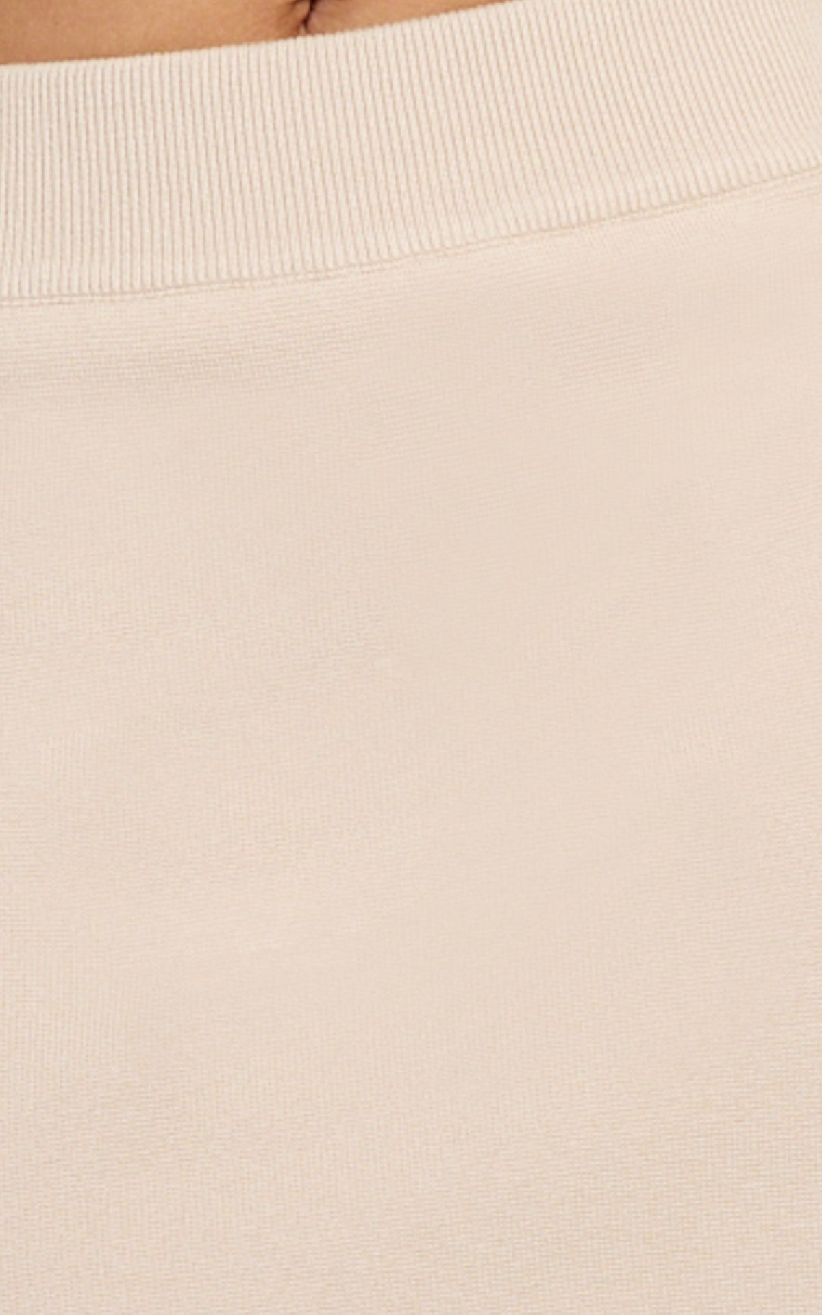 Isabel Mini Skirt - Mid Waist Knit Skirt in Mushroom