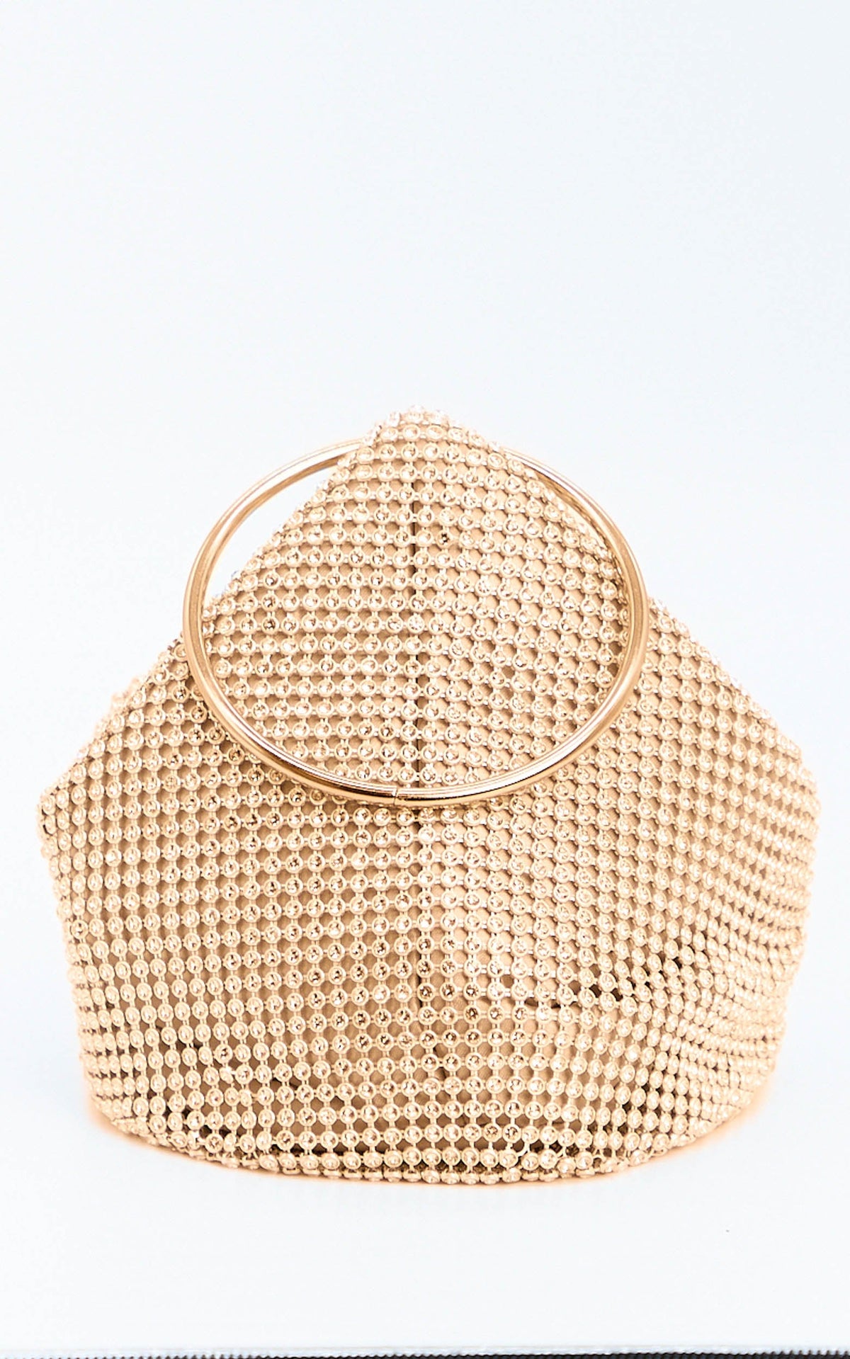 Adelyn Bag - Ring Handle Sequin Bag in Gold