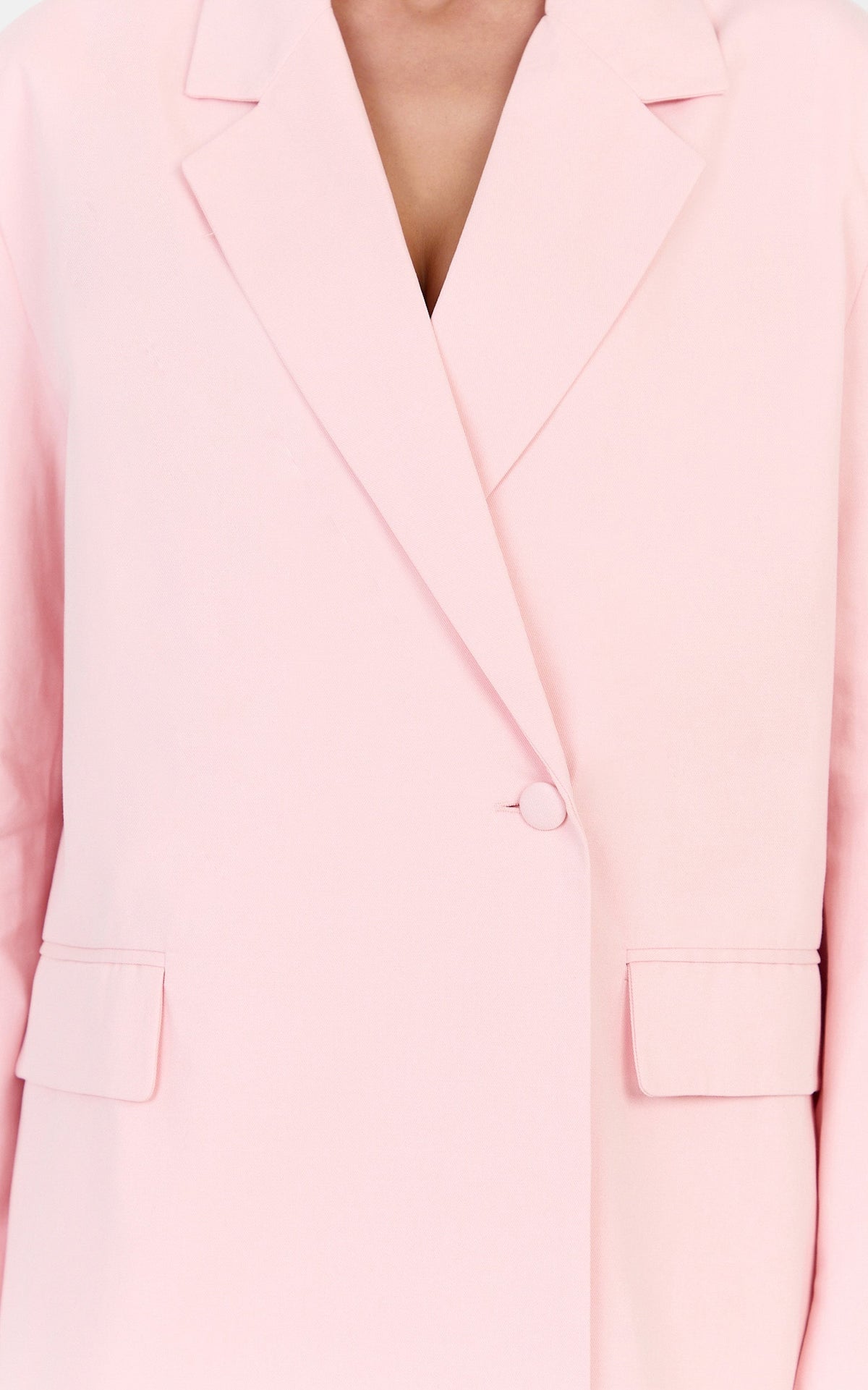 Virginia Jacket - Oversized Double Breasted Blazer in Baby Pink