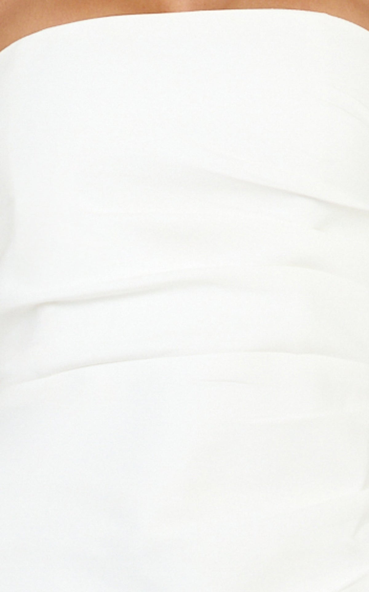 Inaya Mini Dress - Strapless Flounce Hem Dress in Off White