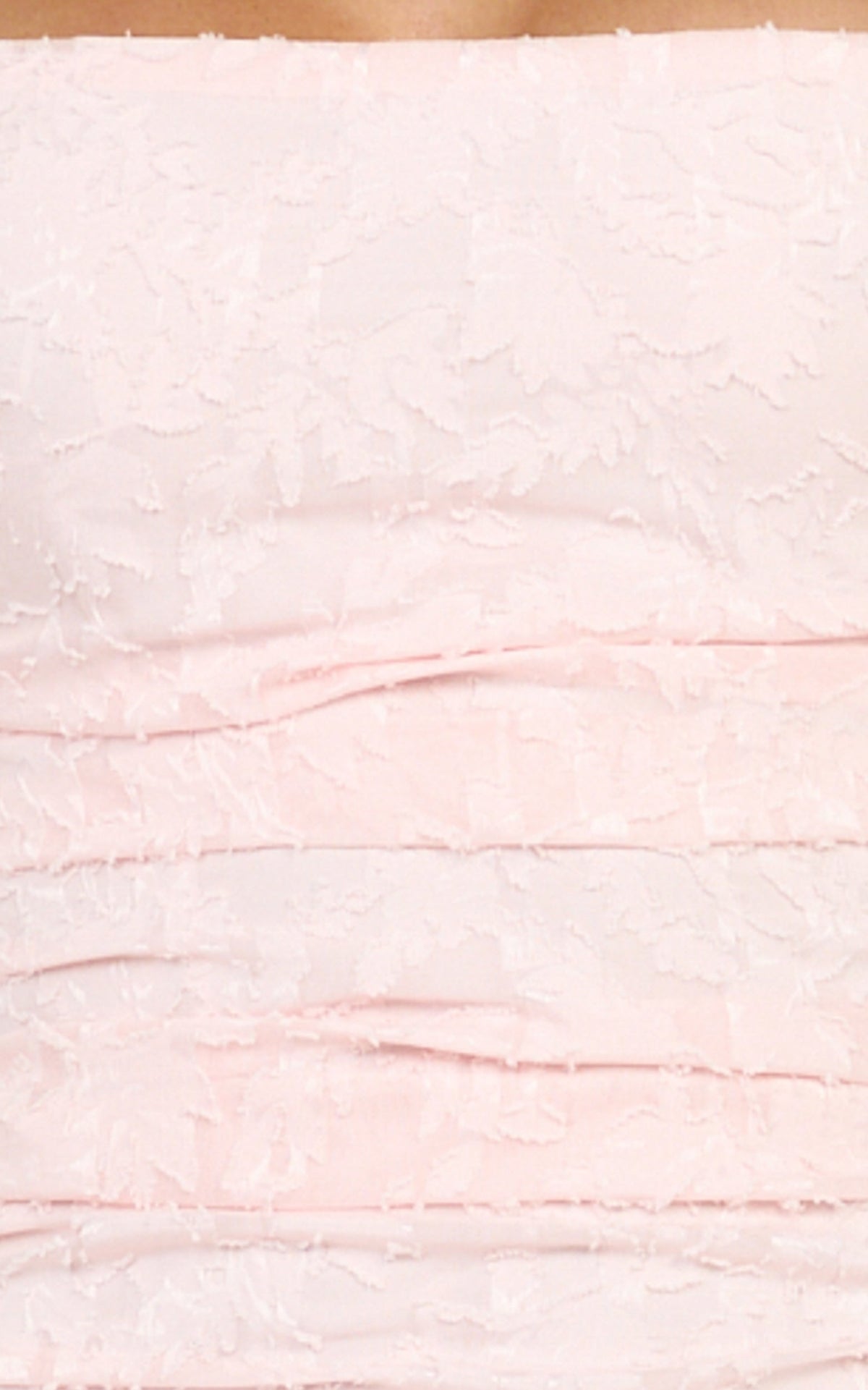 Seraphina Midi Dress - Gathered Bodice Halter Clipped Jacquard Dress in Pink