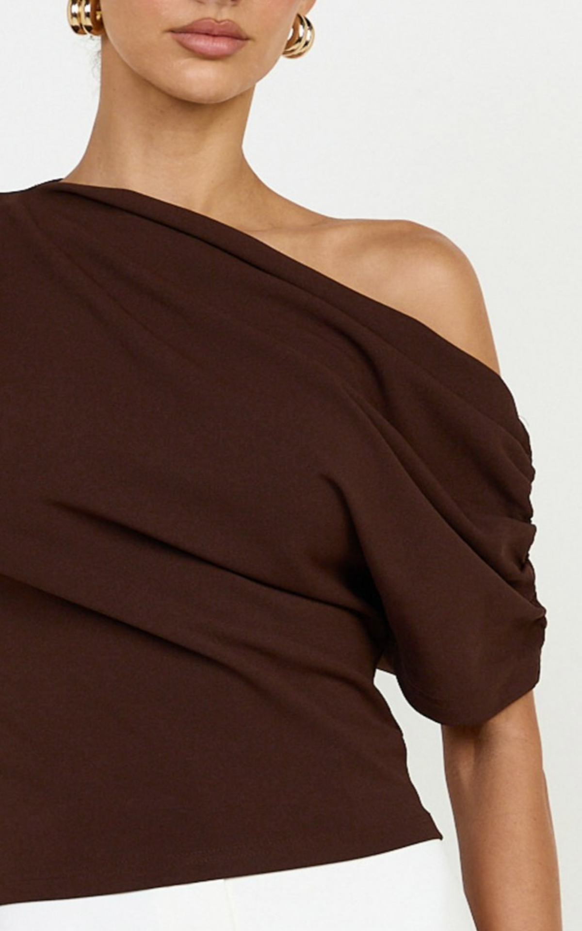 Nalfie Top - Asymmetrical Top in Choc