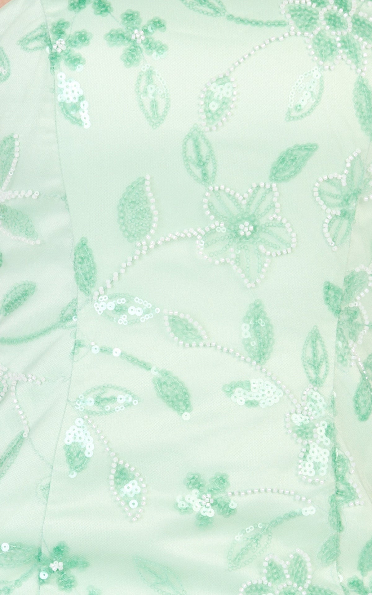 Electra Mini Dress - Strapless Bodycon Embellished Sequin Dress in Mint