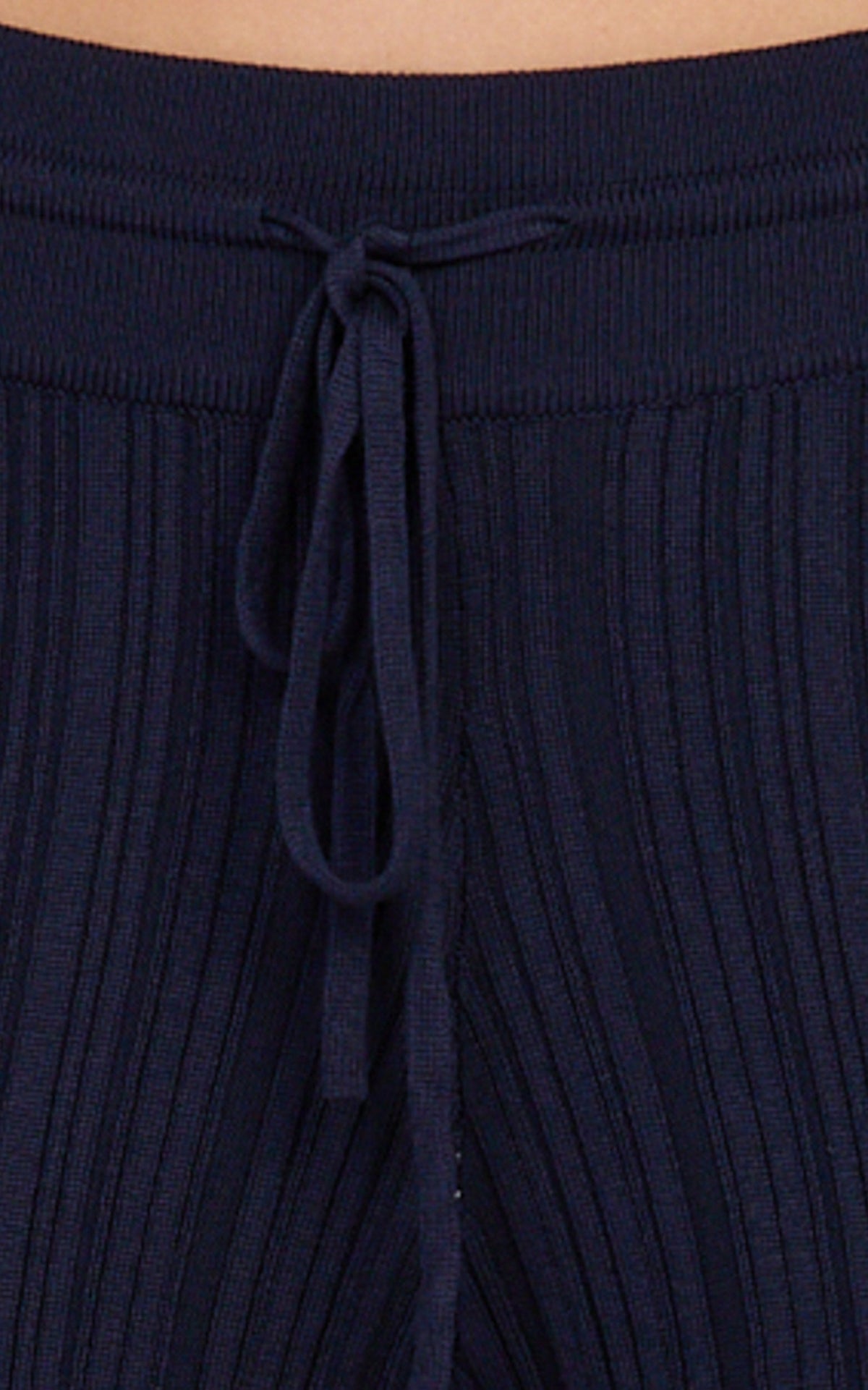Kelsey Pants - High Drawstring Waist Knit Pants in Navy