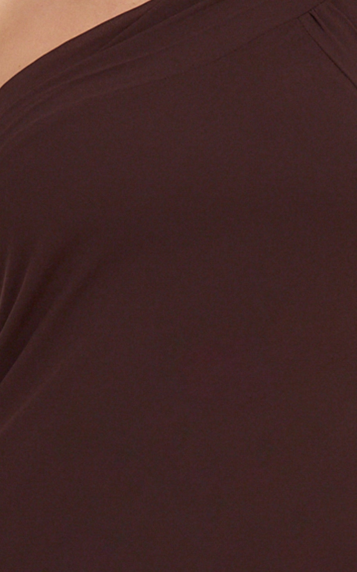 Carmilla Maxi Dress - One Shoulder Scarf Dress in Chocolate