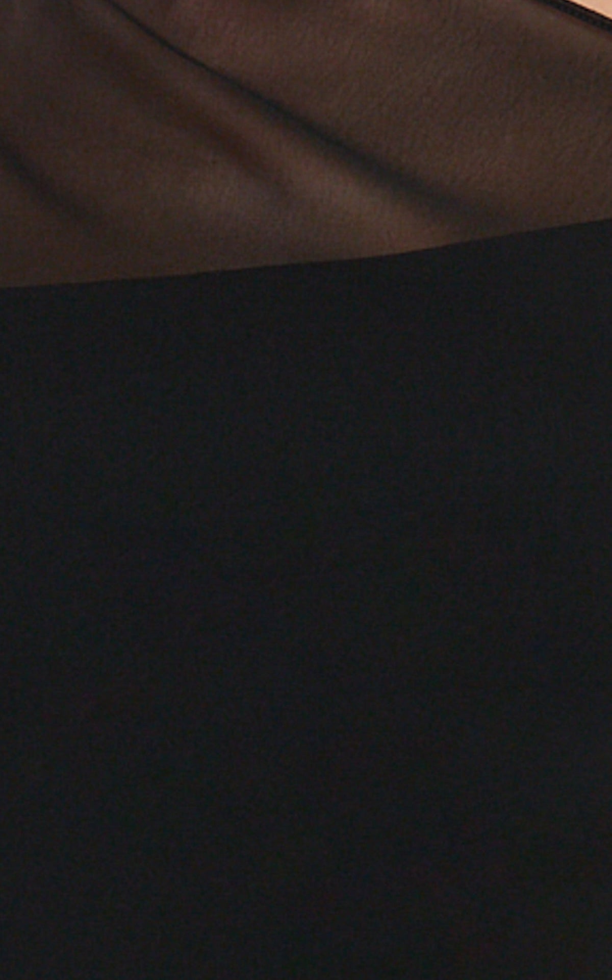 Aya Top - Sheer Off Shoulder Cape Top in Black