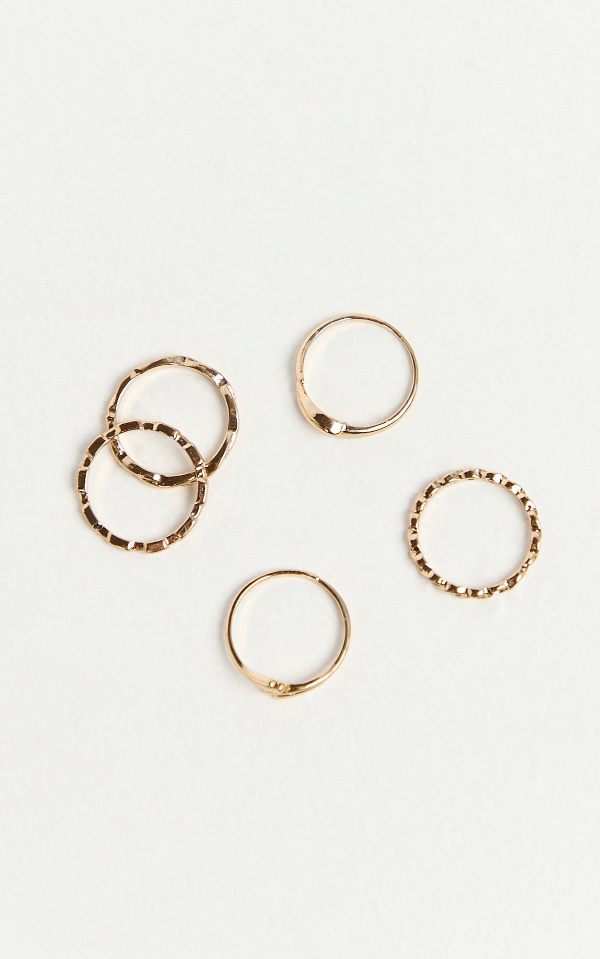 Idris 5 Pack Rings in Gold