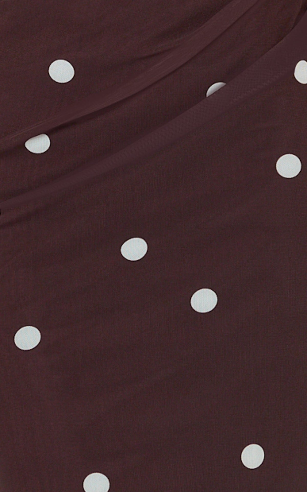 Criselda Maxi Dress - One Shoulder Maxi Dress in Chocolate Polkadot