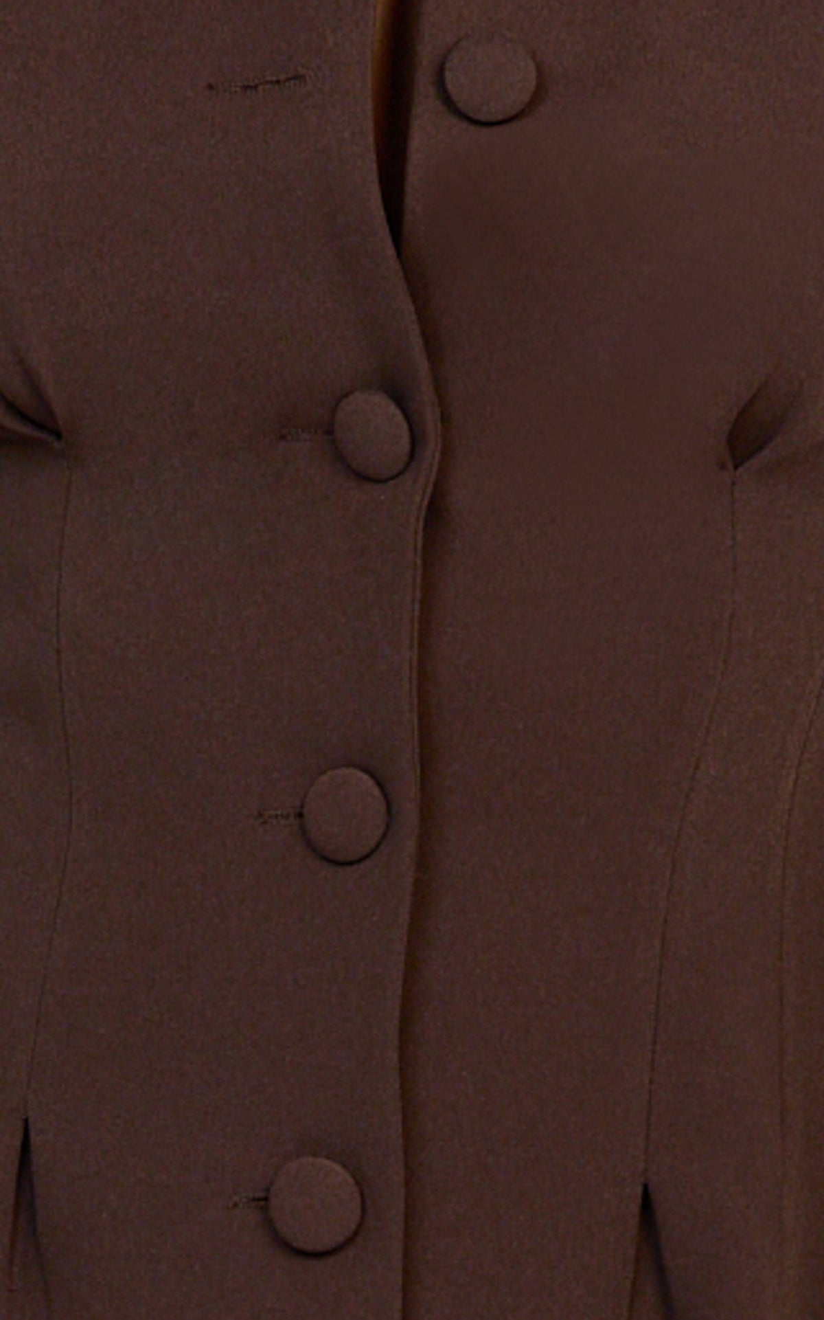 Thelma Mini Dress - Button Front Pleat Waist Tulip Skirt Shirtdress in Chocolate