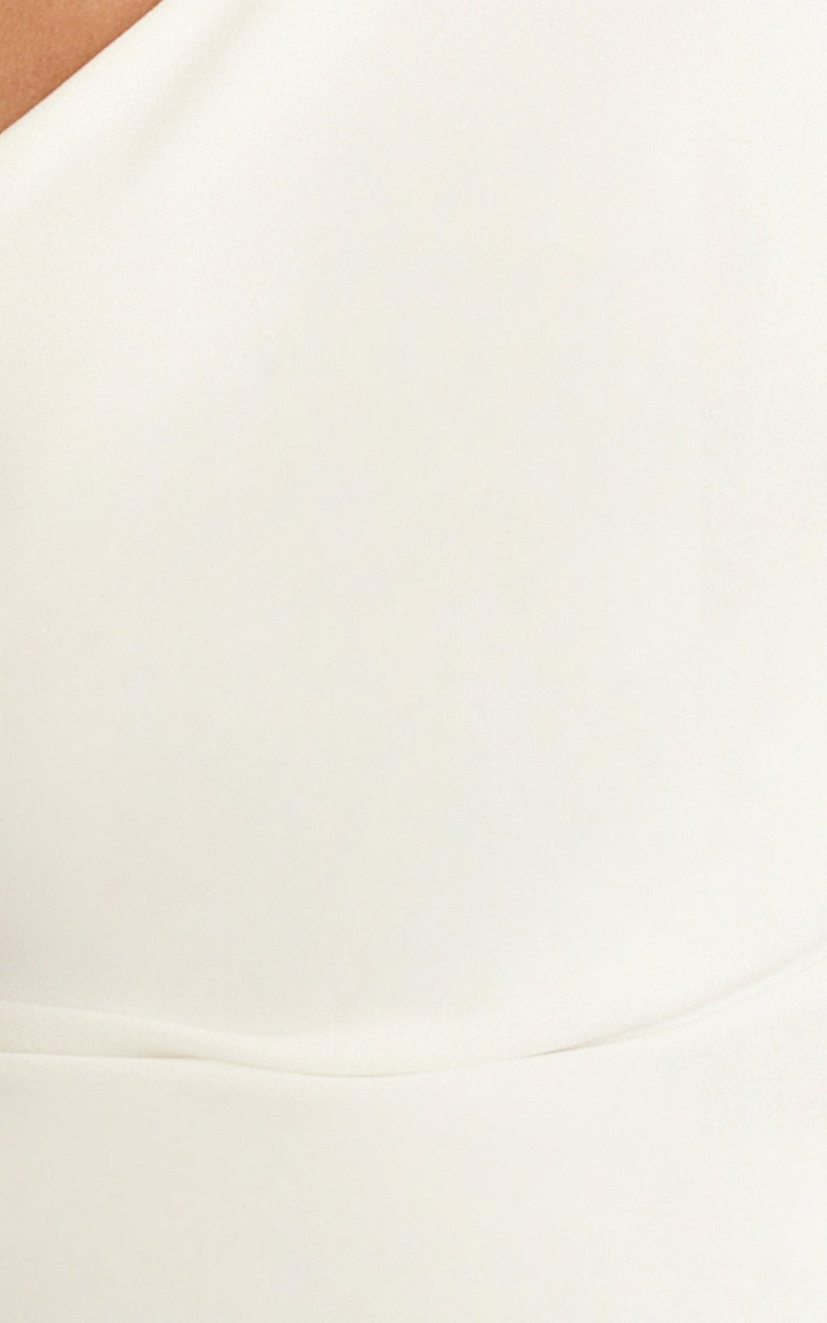 Criselda Maxi Dress - One Shoulder Maxi Dress in White