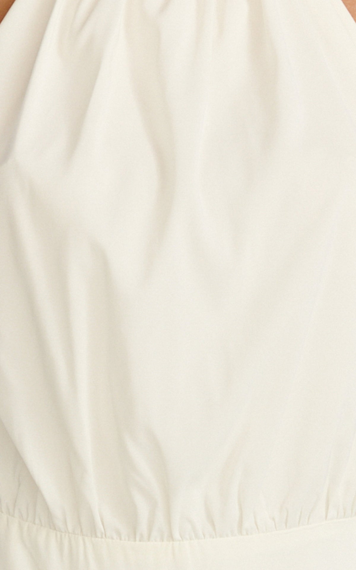 Thea Mini Dress - Backless Halter Dress in Off White
