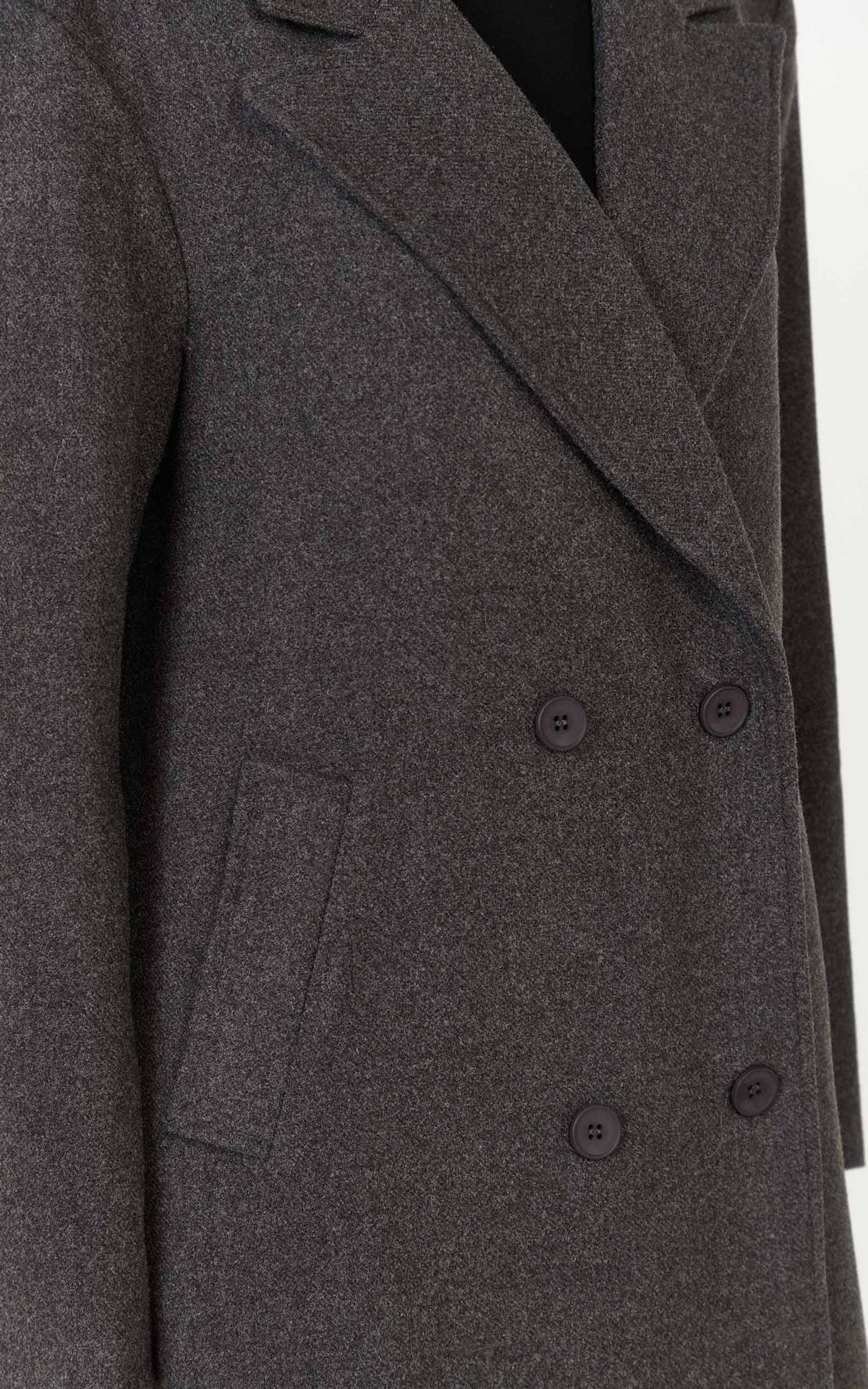 Eloise Coat - Oversized Longline Tailored Coat in Grey Marle