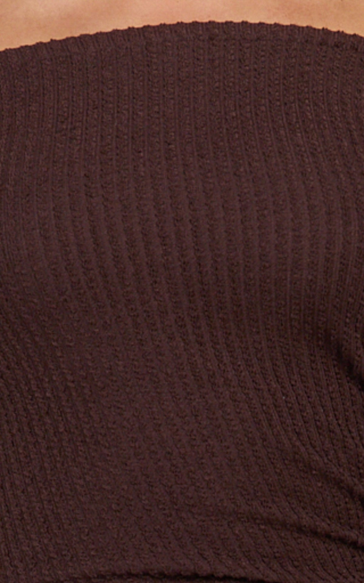 Ayla Maxi Dress - Off Shoulder Flared Sleeve Bodycon Dress in Chocolate