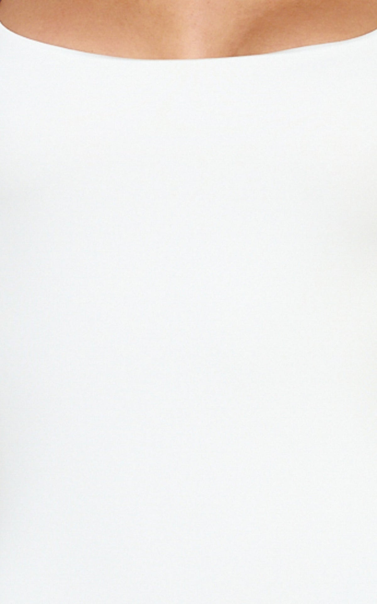Nerine Bodysuit - Wide Strap Scoop Neck in White