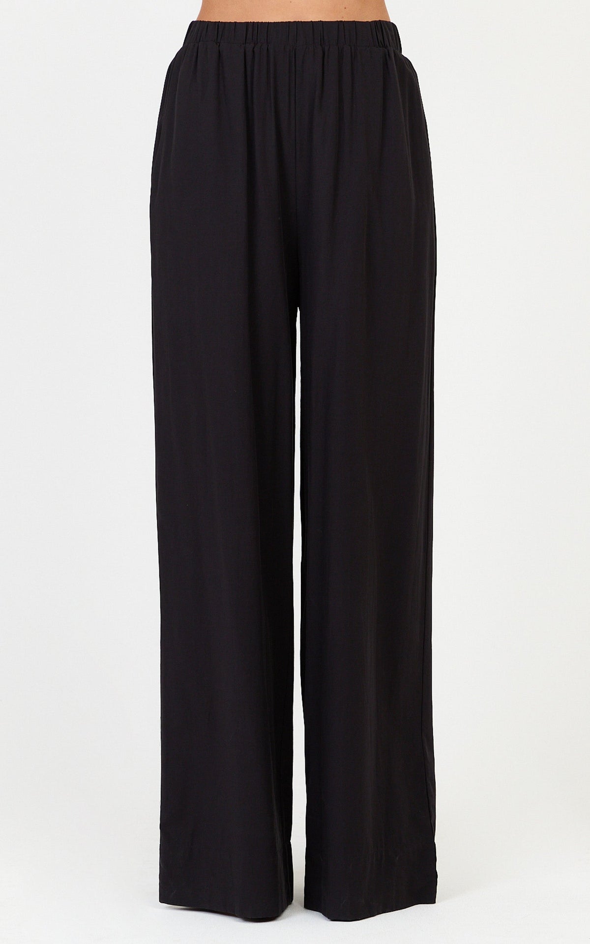Beatrice Two Piece Top and Pants Set - Off Shoulder Cape Top and Pants Set in Black