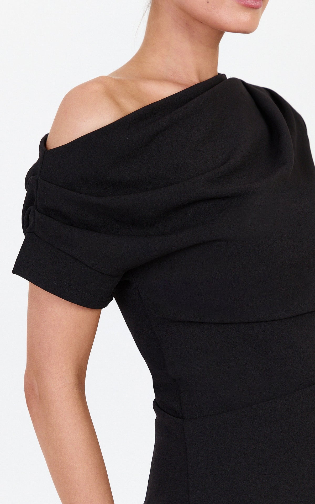 Noa Top - One Shoulder Asymmetrical Top in Black