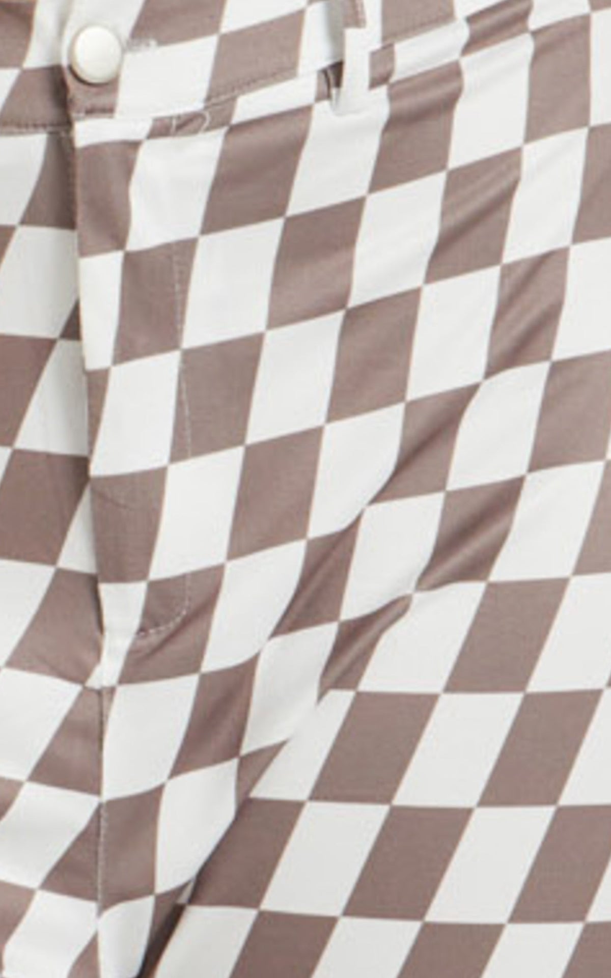 Lenny Pants - Mid Rise Pants in Brown check