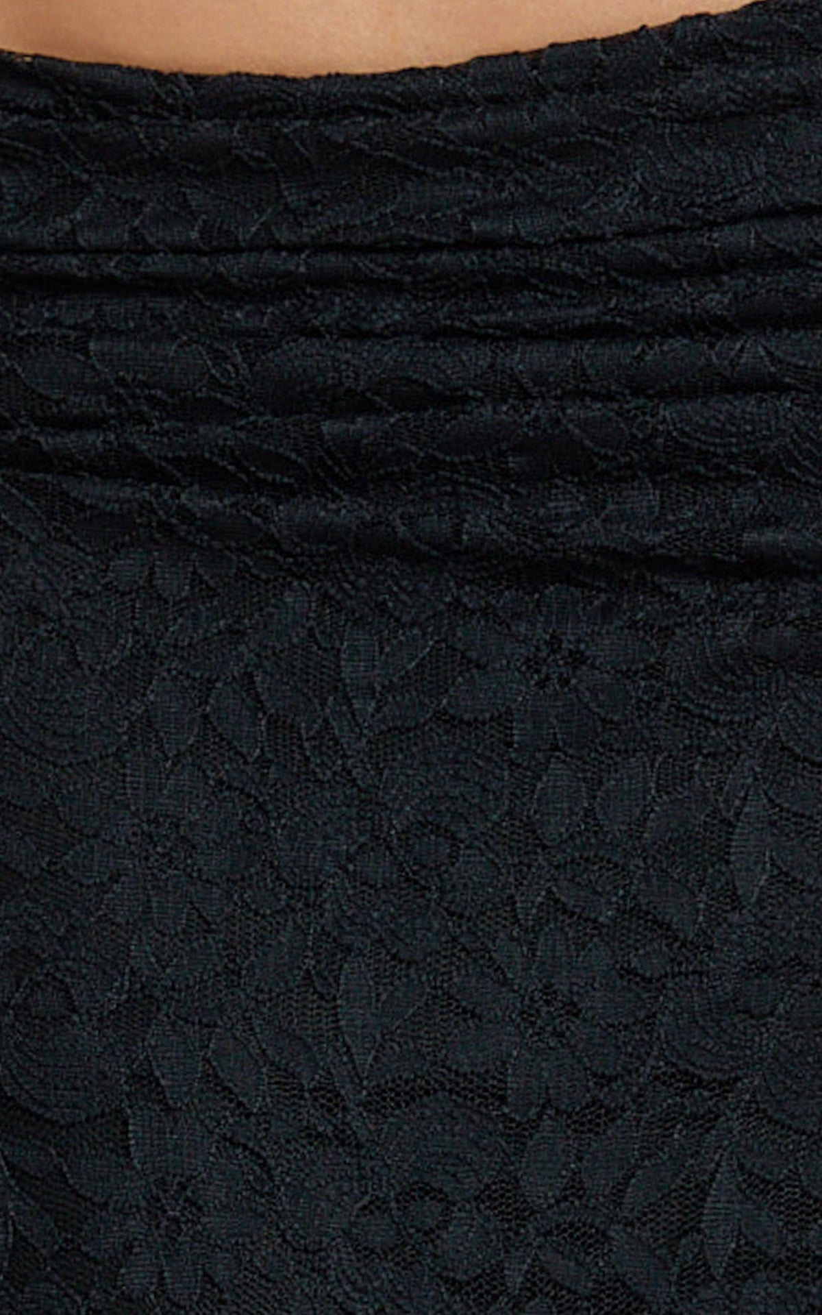Andrea Two Piece Top and Skirt Set - Lace Cami Top And Midi Skirt in Black