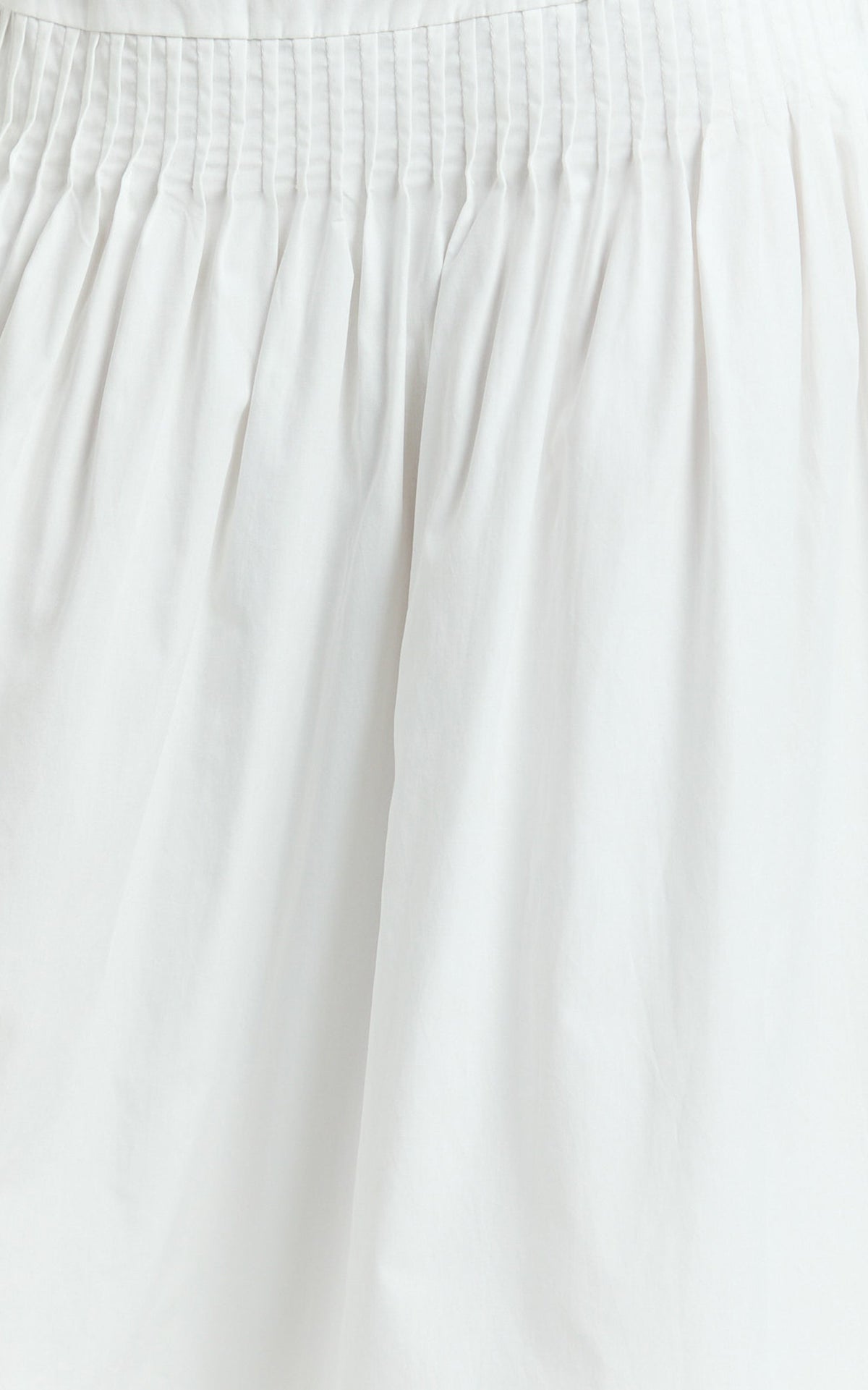 Auburn Maxi Skirt - Poplin Pintucked A Line Skirt in Ivory