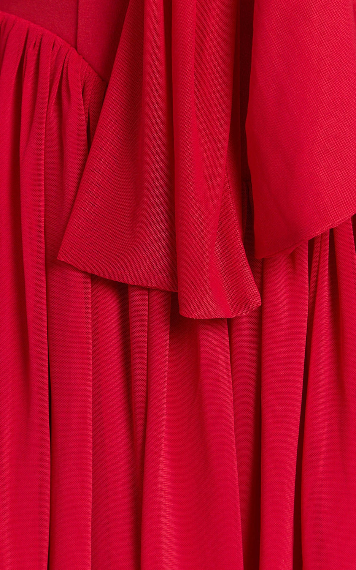 Bennett Mini Dress - Off Shoulder Long Sleeve V Waist Dress in Red