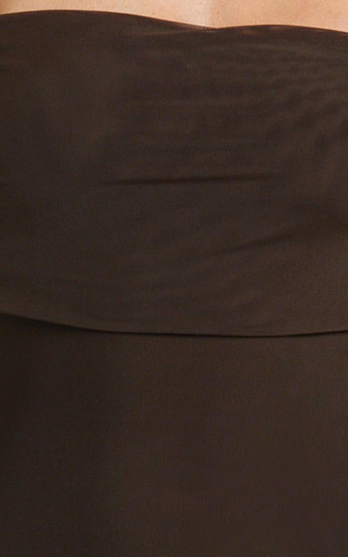 Bethanie Maxi Dress - Off The Shoulder Mesh Dress in Chocolate