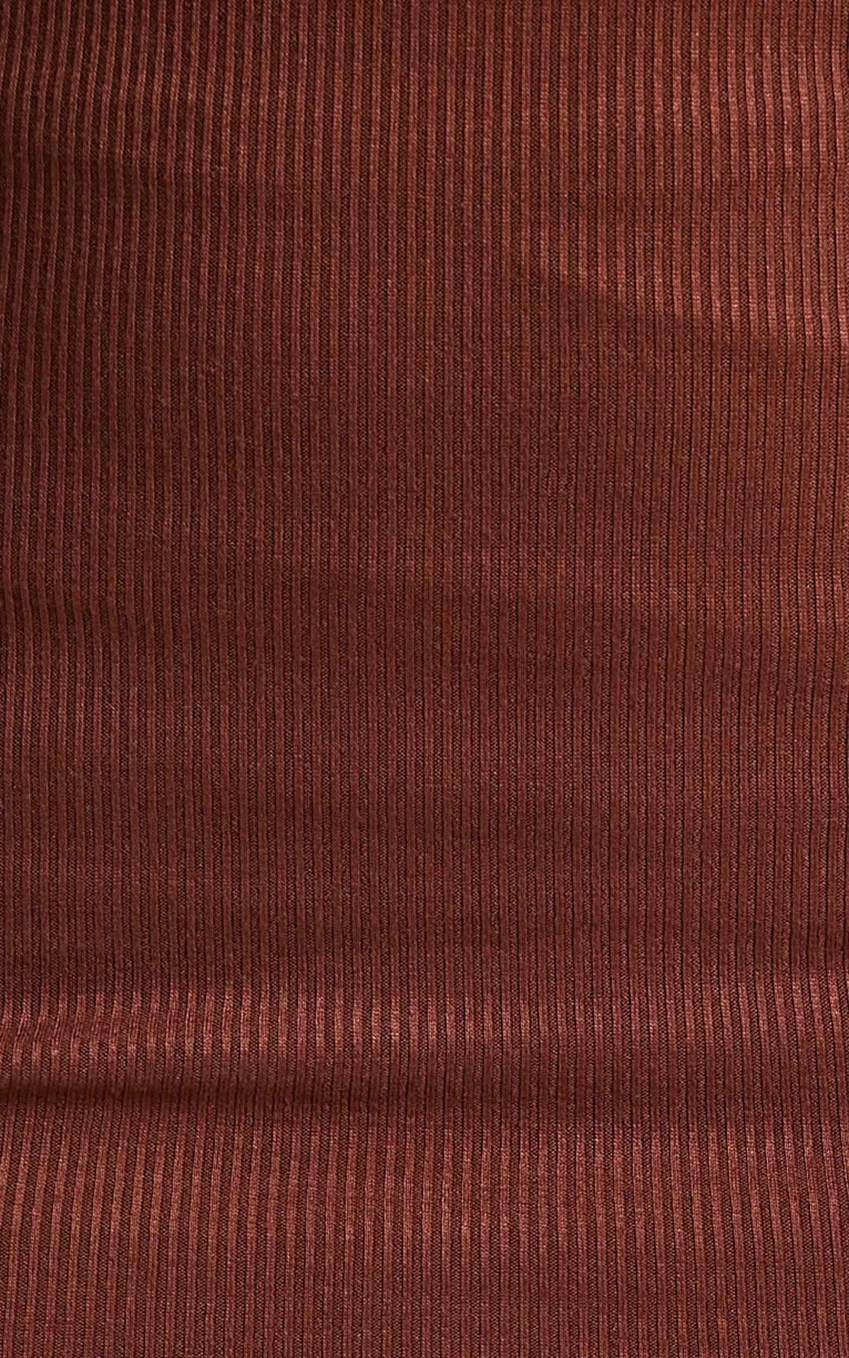 Brittah Mini Dress - Long Sleeve Dress in Chocolate