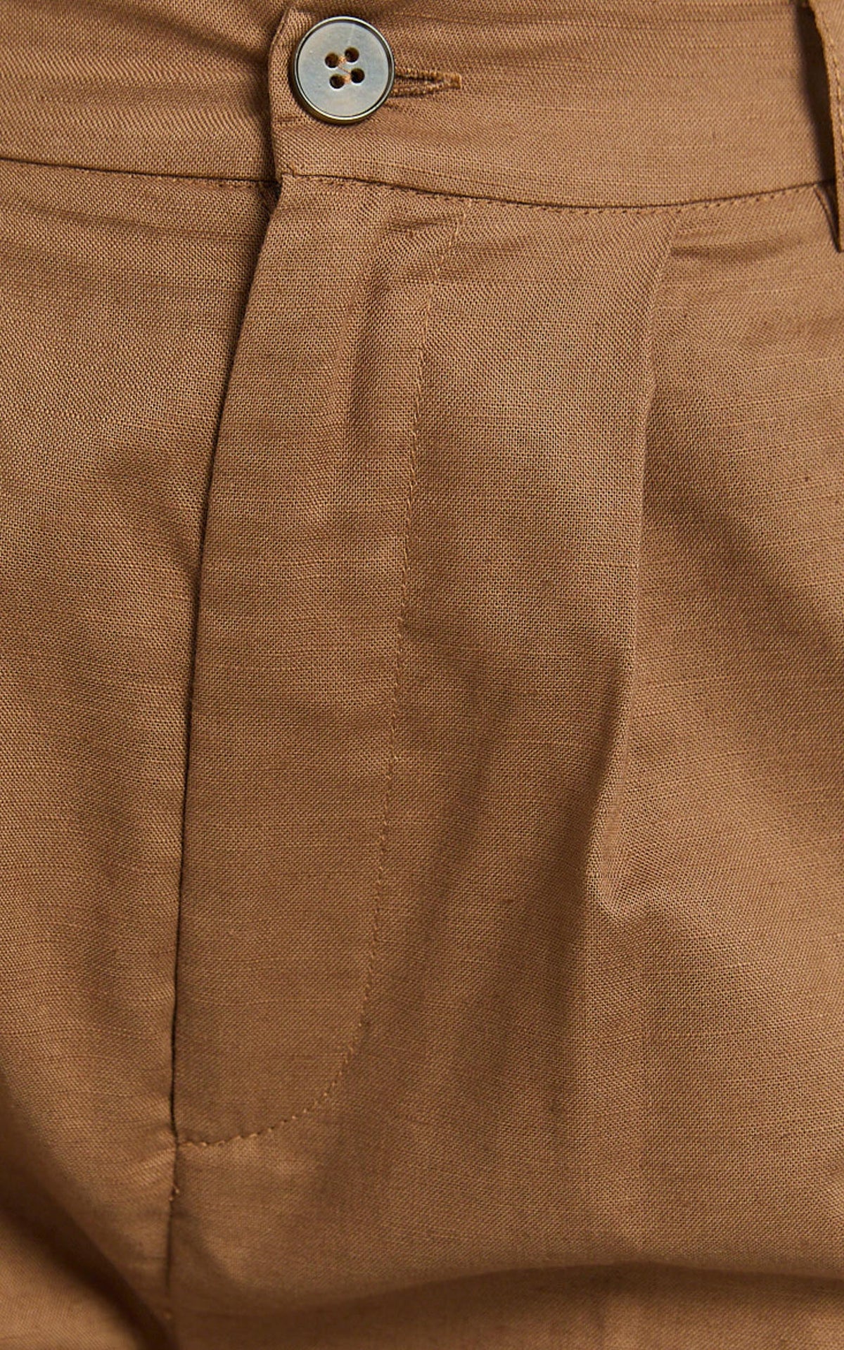Celenia Linen Blend Pants - High Waisted Wide Leg Pants in Tobacco