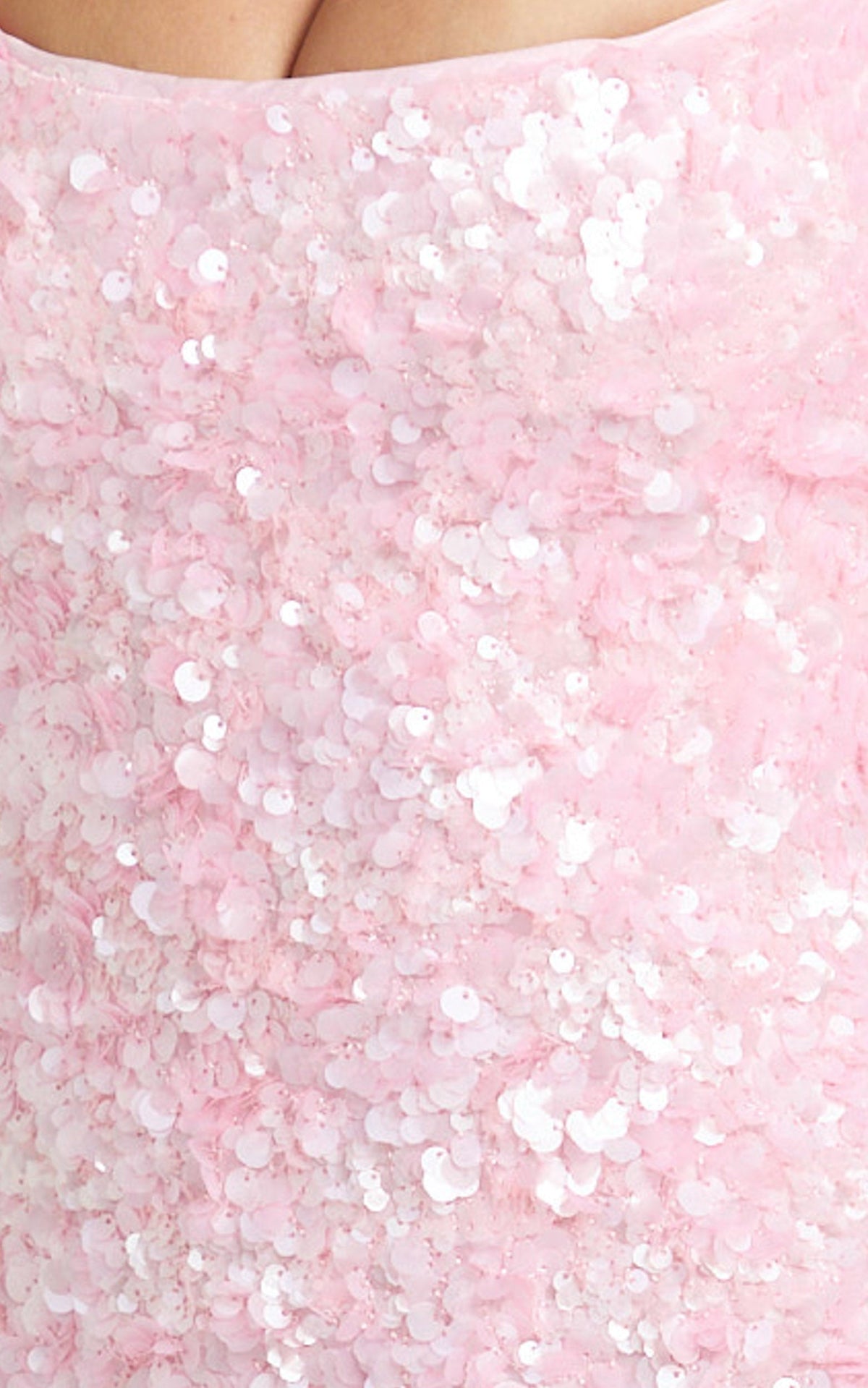Clara Maxi Dress - Scoop Neck Tie Back Fitted Sequin Dress in Pink