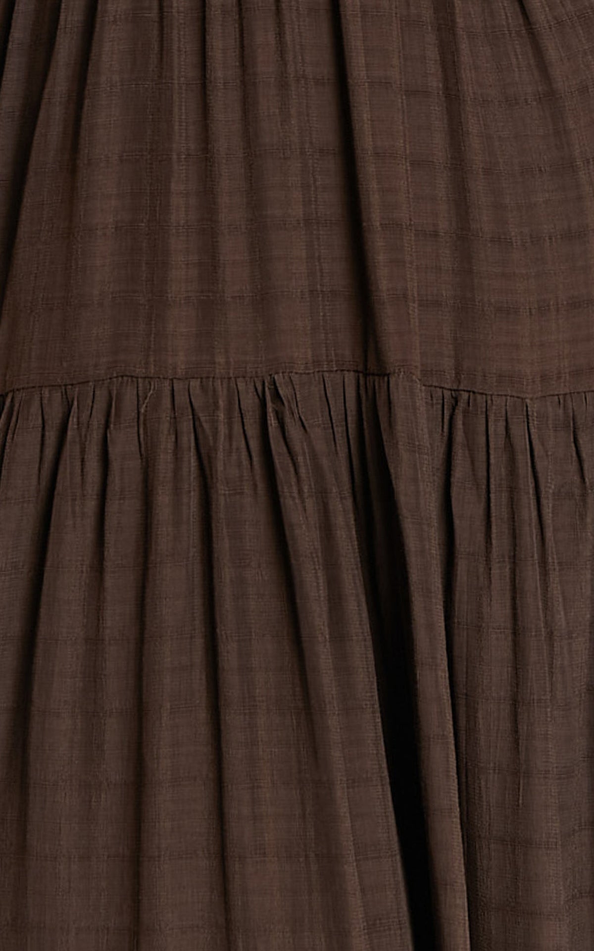 Cryzel Midi Dress - Flutter Sleeve Tiered Dress in Chocolate