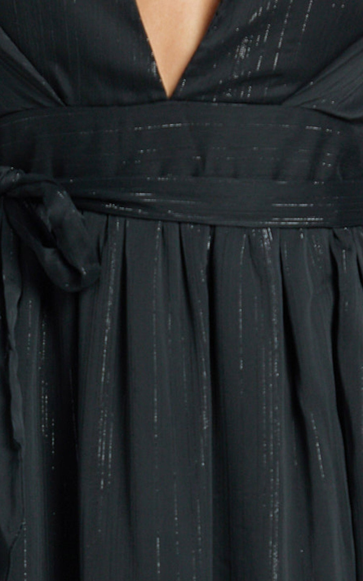 Dangerous Woman Maxi Dress - Plunge Thigh Split Dress in Black
