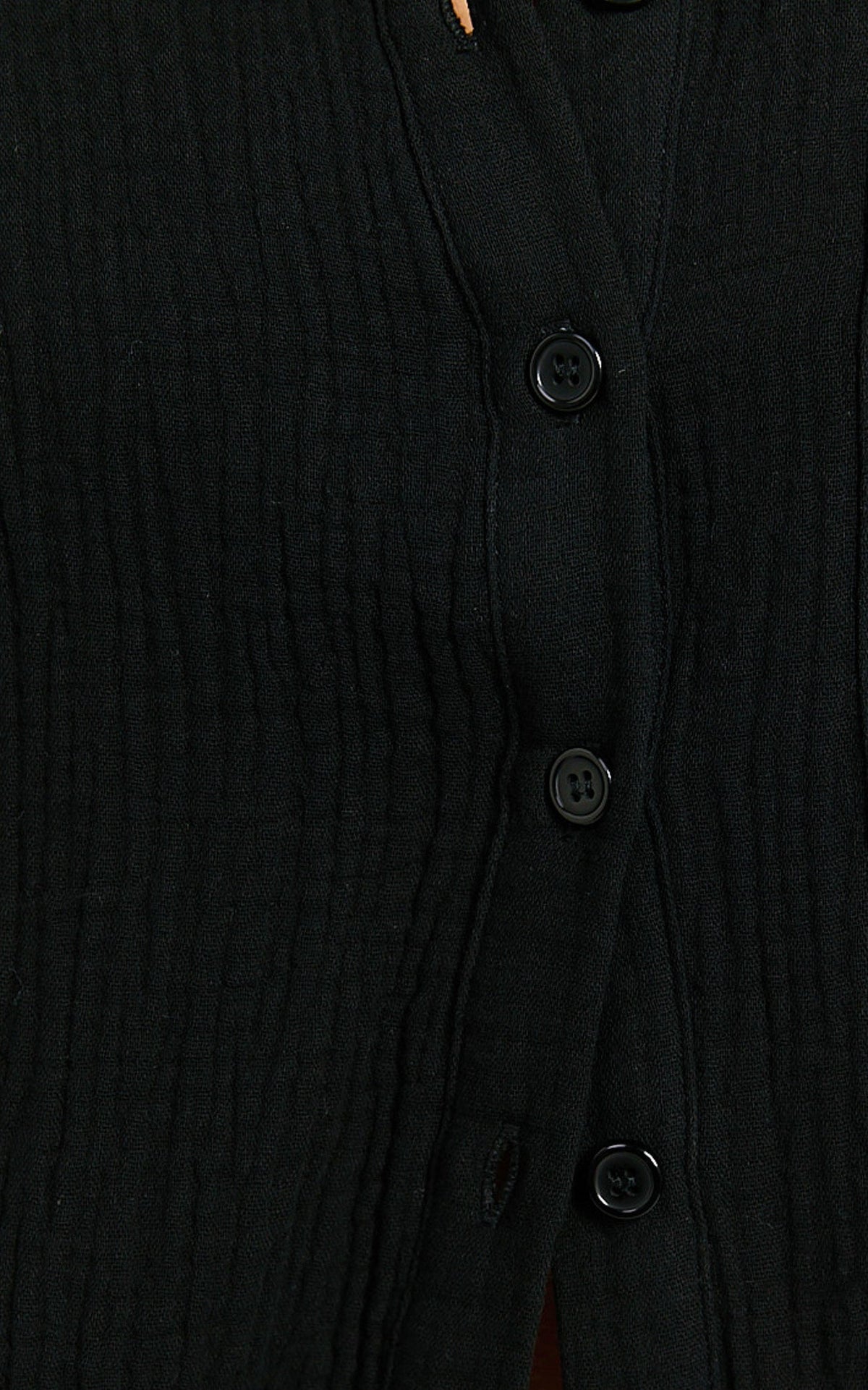 Donita Top - Button Up Shirt Top in Black