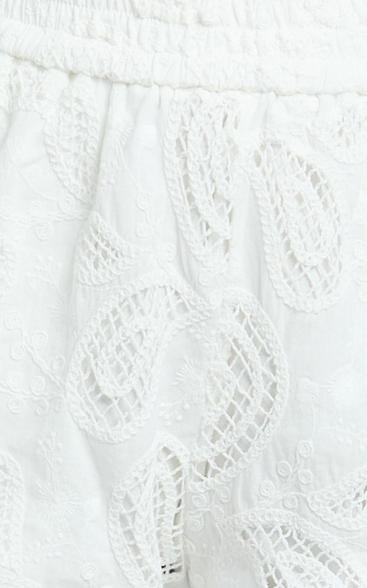 Duffy Shorts - High Waist Relaxed Broderie Boxer Shorts in White