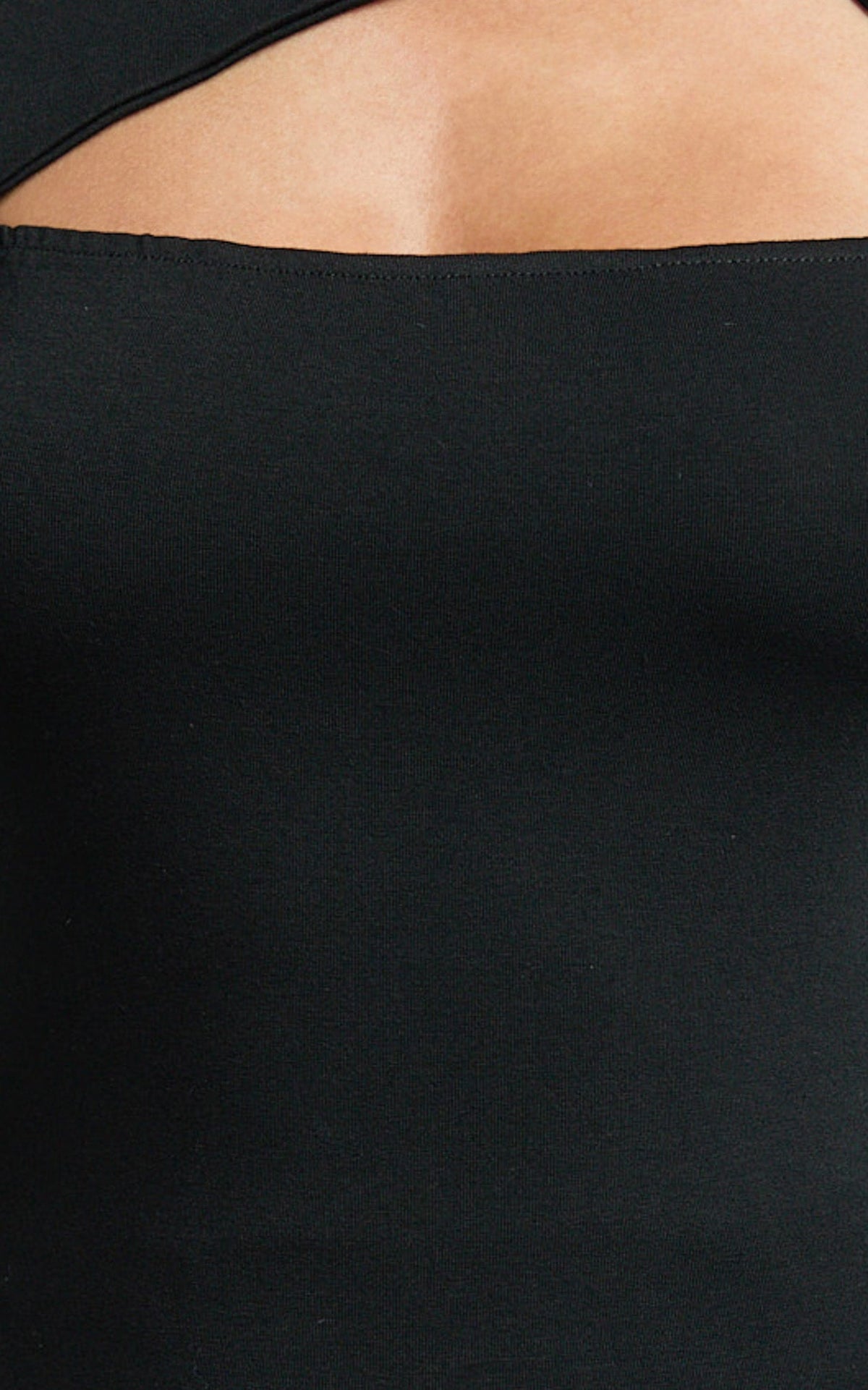 Edith Top - Twist Detail Long Sleeve Top in Black