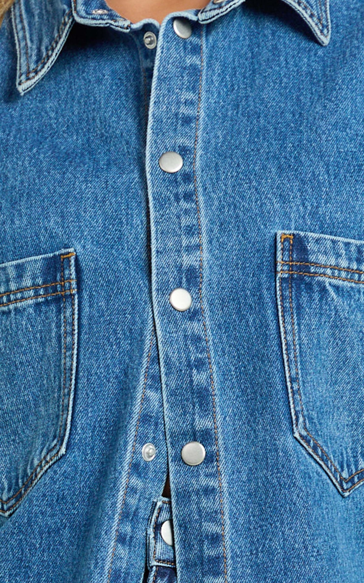 Faharra Shirt - Recycled Cotton Denim Shirt in Dark Blue Wash