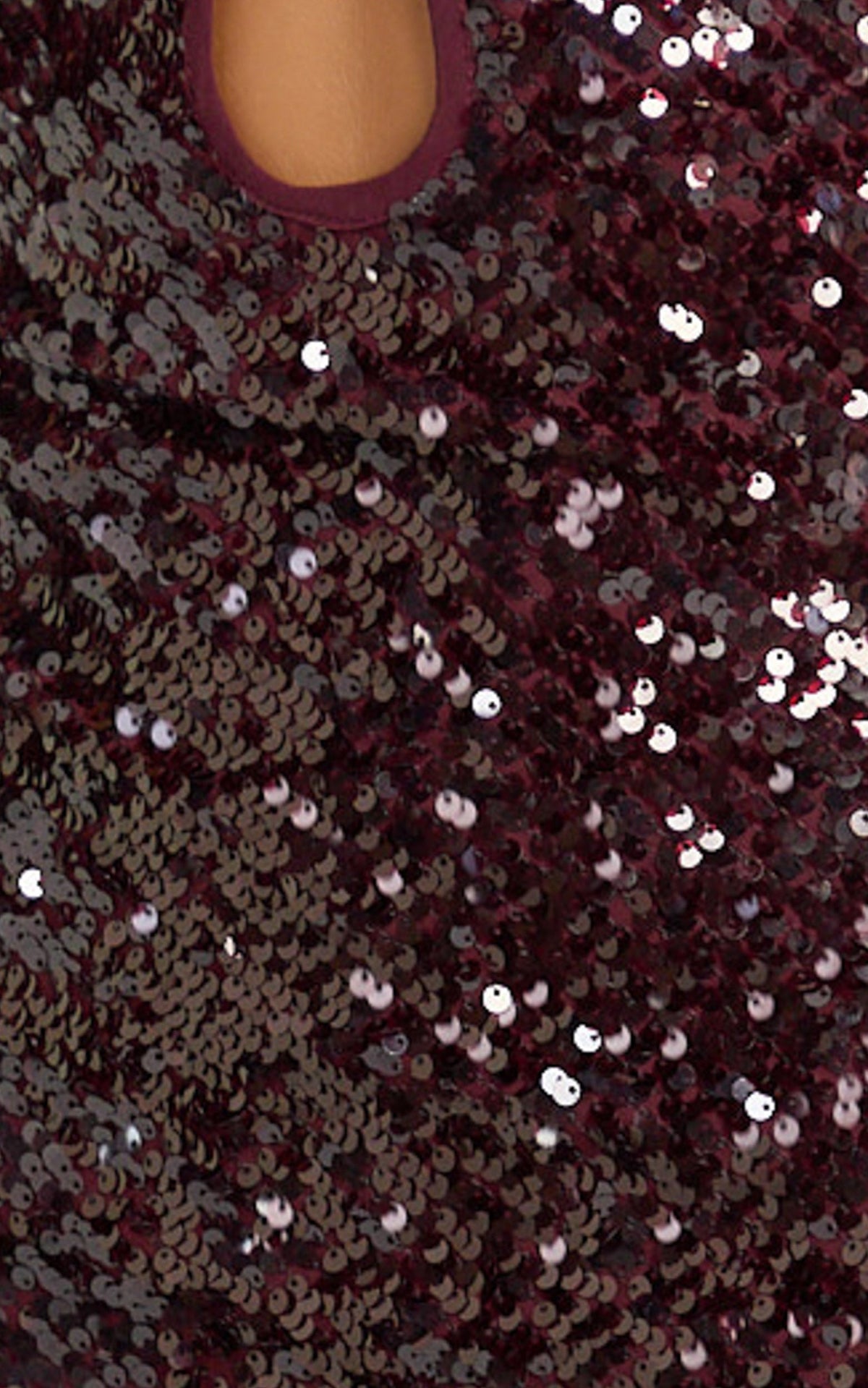 Finn Maxi Dress - Plunge Neck Sheer Sequin Slip Dress in Wine
