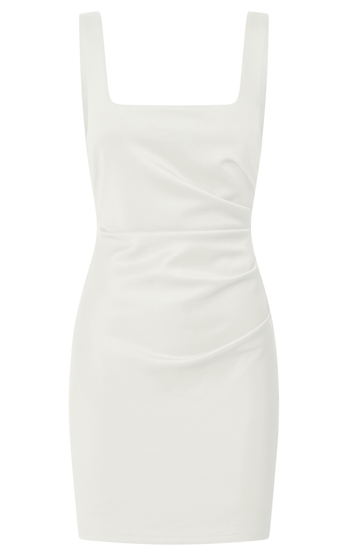 Big Love Mini Dress - Square Neck Bodycon Dress in White