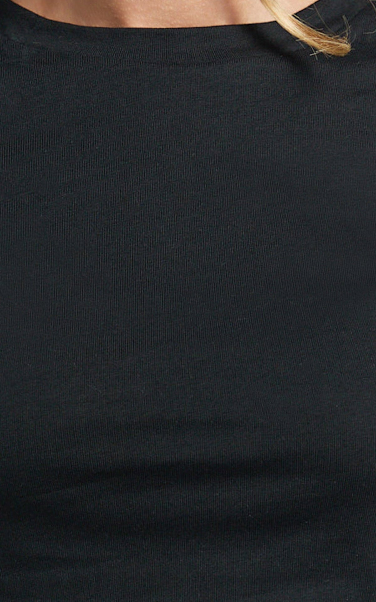 Georgina Top - Crew Neck Short Sleeve Baby Tee in Black