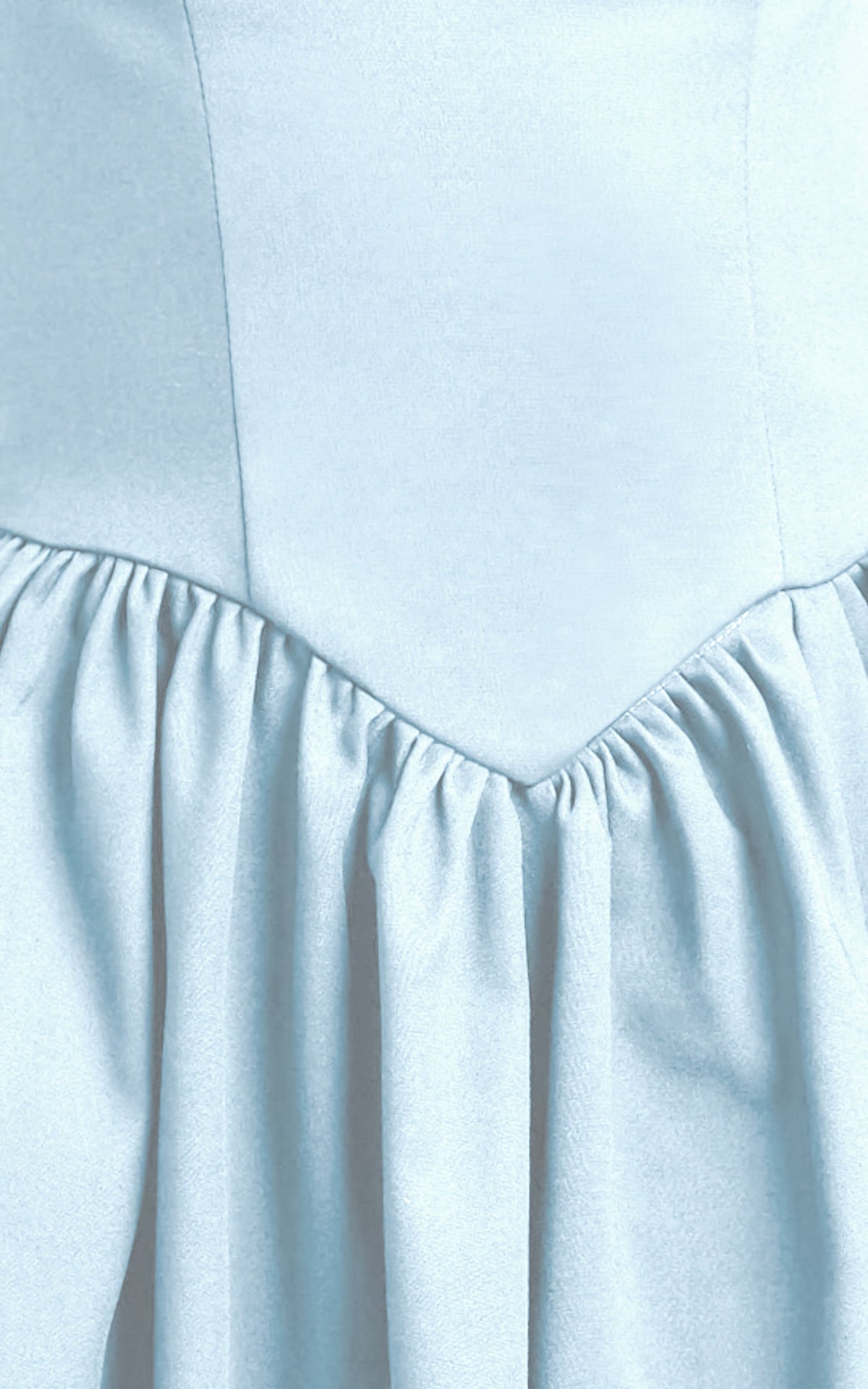 Helda Midi Dress - Halter Tie Neck Corset Panel Dress in Soft Blue